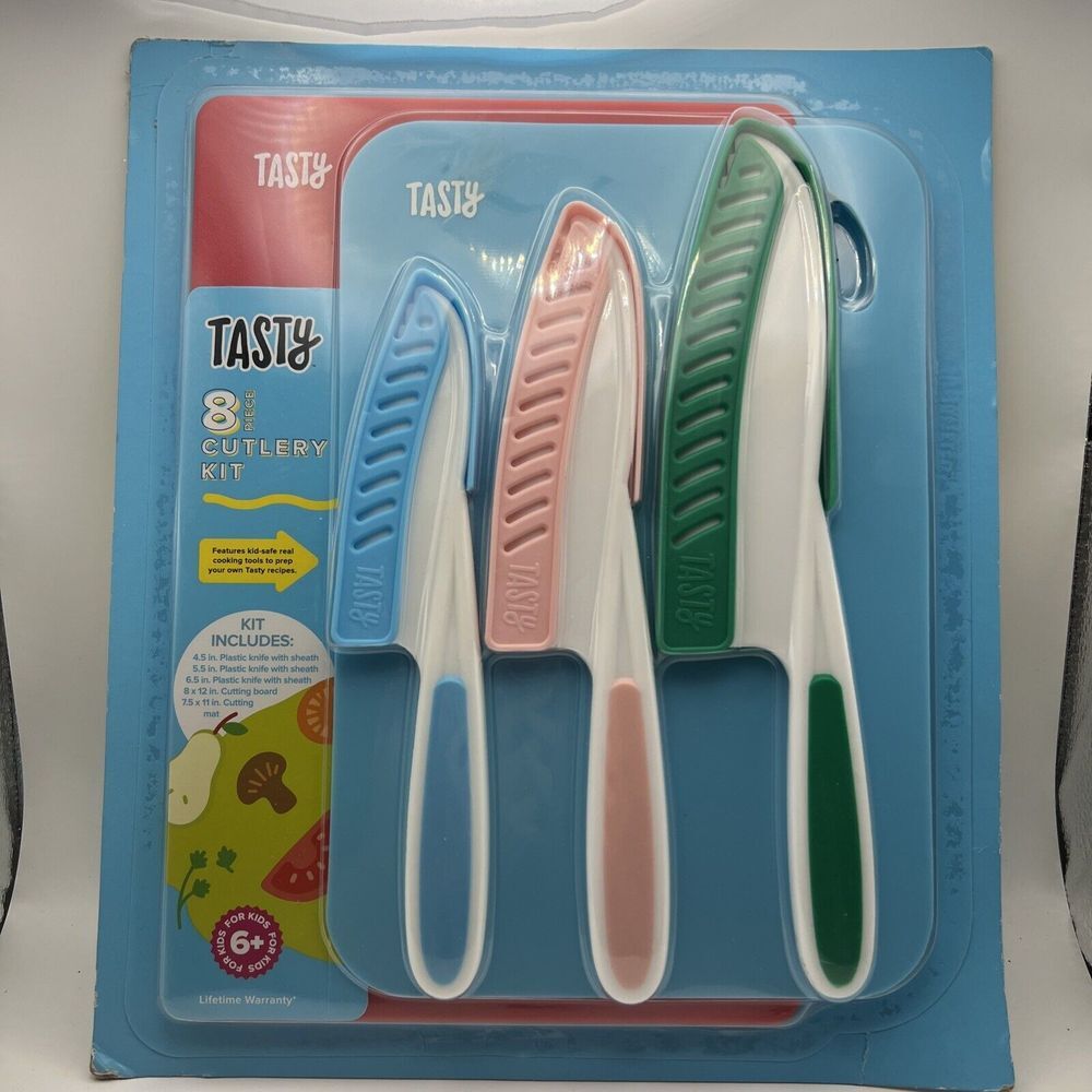 Tasty Kits Cutlery Set with Real Kid-Safe Cooking‎ Tools, Multicolor, 8 Pieces